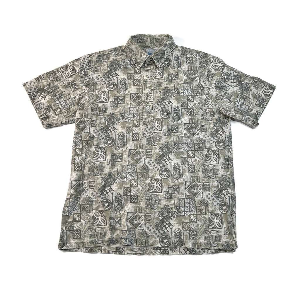 Pride of Hawaii Polo Shirt Mens Medium Short Sleeve Floral Hawaiian Beach Travel